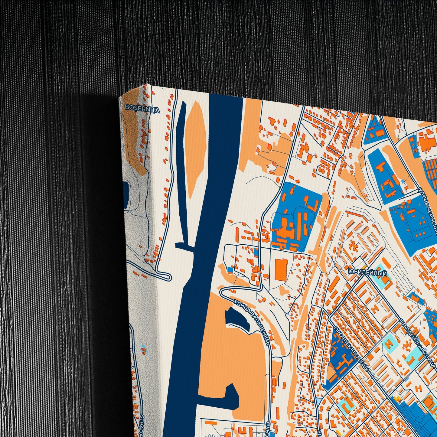 Rîbnița Moldova Colorful City Map Canvas Print Detail