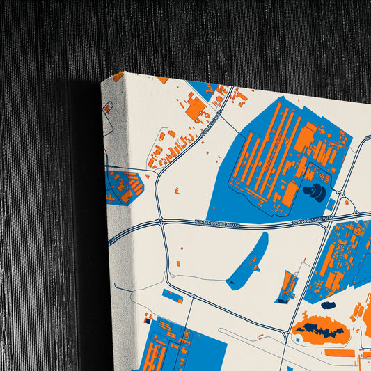 Richards Bay South Africa Colorful City Map Canvas Print Detail