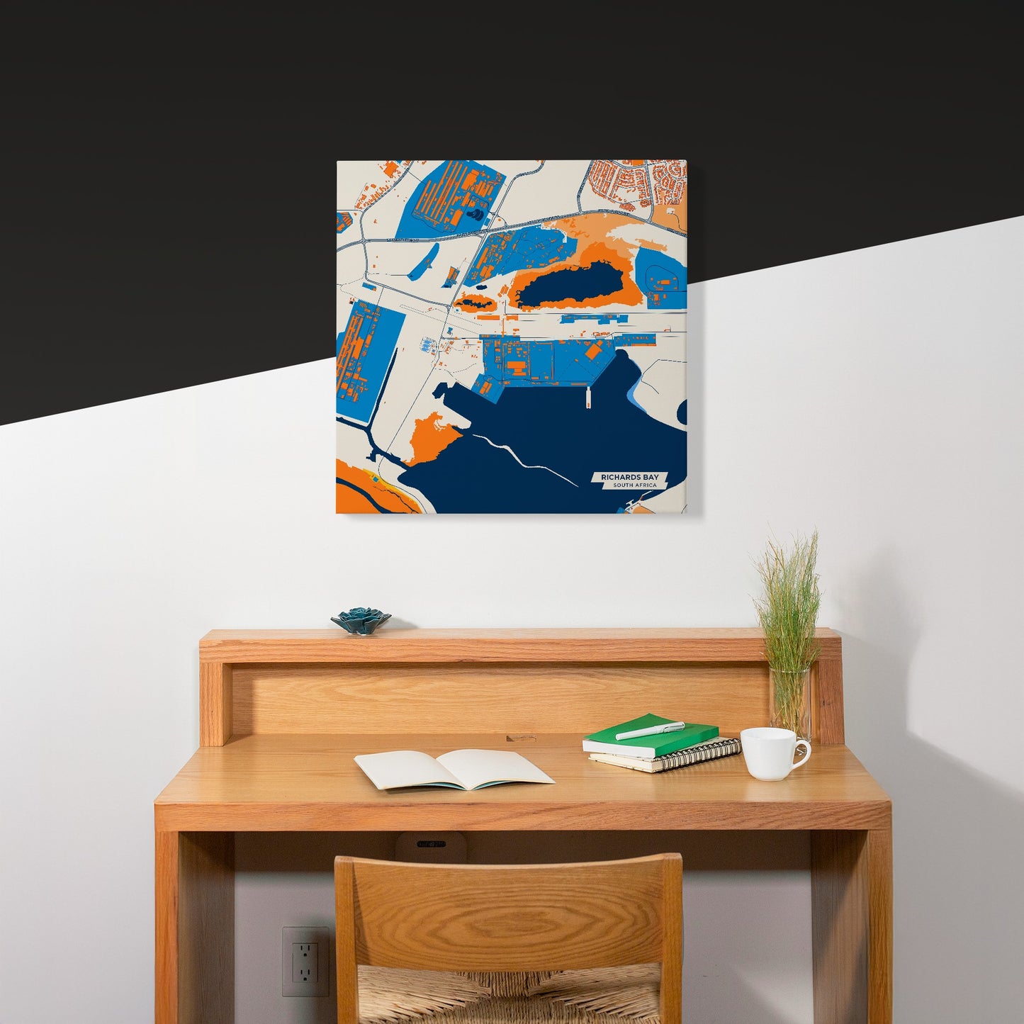 Richards Bay South Africa Colorful City Map Canvas Print Scene