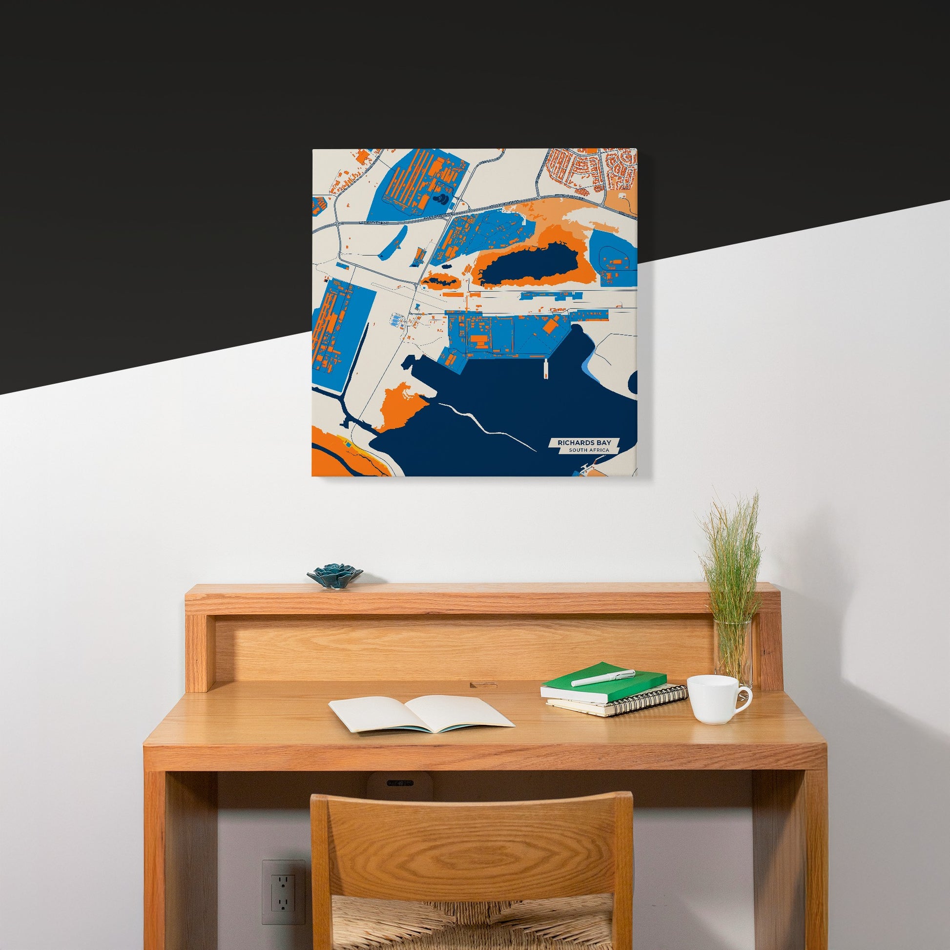 Richards Bay South Africa Colorful City Map Canvas Print Scene