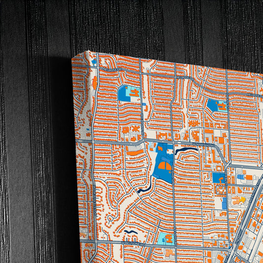 Richardson Texas Colorful City Map Canvas Print Detail