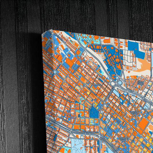 Richmond Virginia Colorful City Map Canvas Print Detail