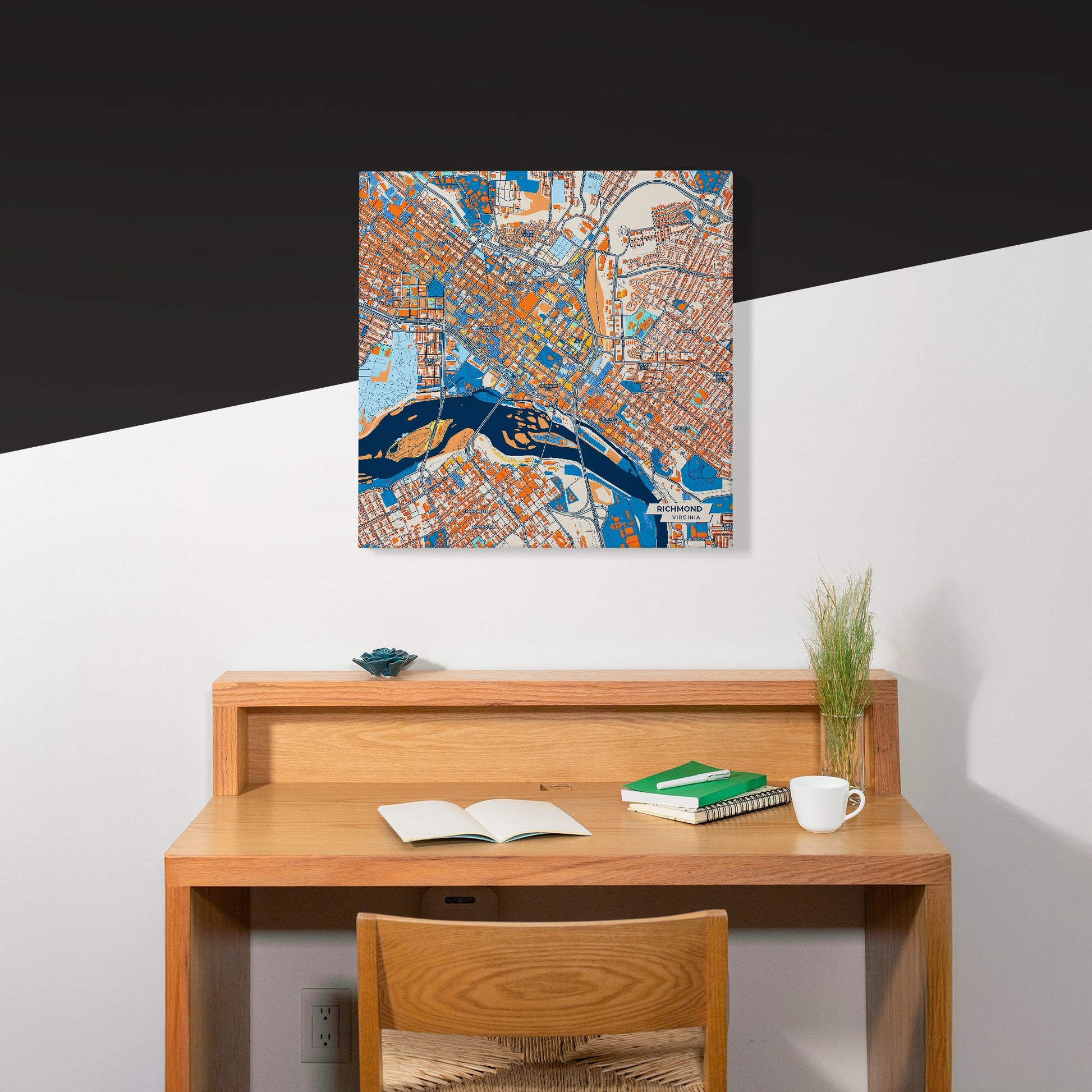 Richmond Virginia Colorful City Map Canvas Print Scene