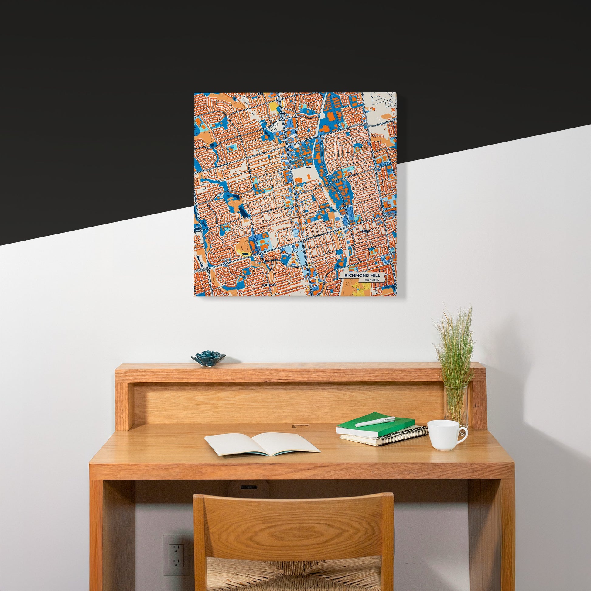 Richmond Hill Canada Colorful City Map Canvas Print Scene
