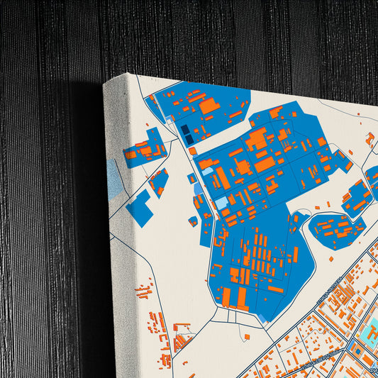 Ridder Kazakhstan Colorful City Map Canvas Print Detail