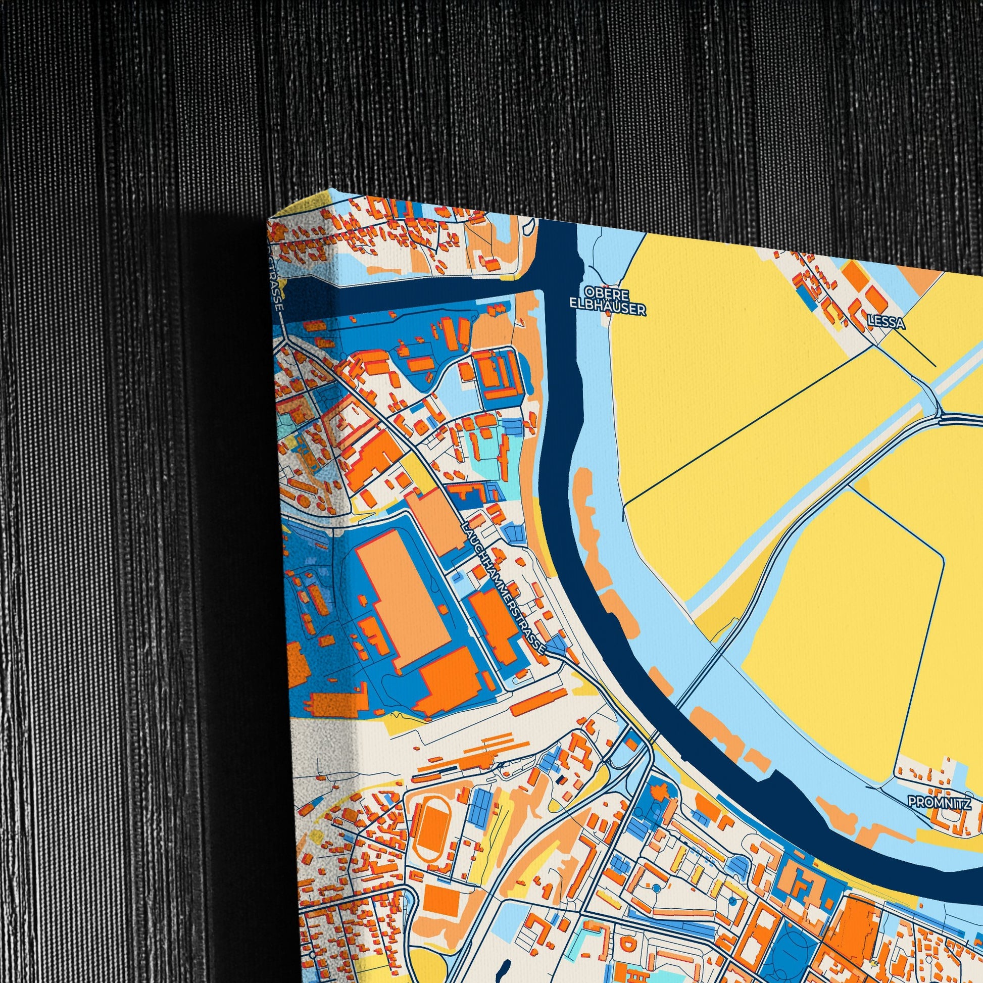 Riesa Germany Colorful City Map Canvas Print Detail