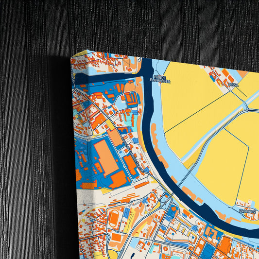 Riesa Germany Colorful City Map Canvas Print Detail