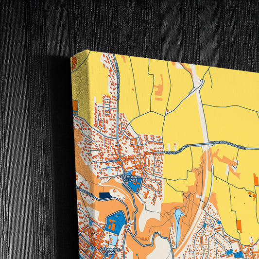 Rillieux-La-Pape France Colorful City Map Canvas Print Detail