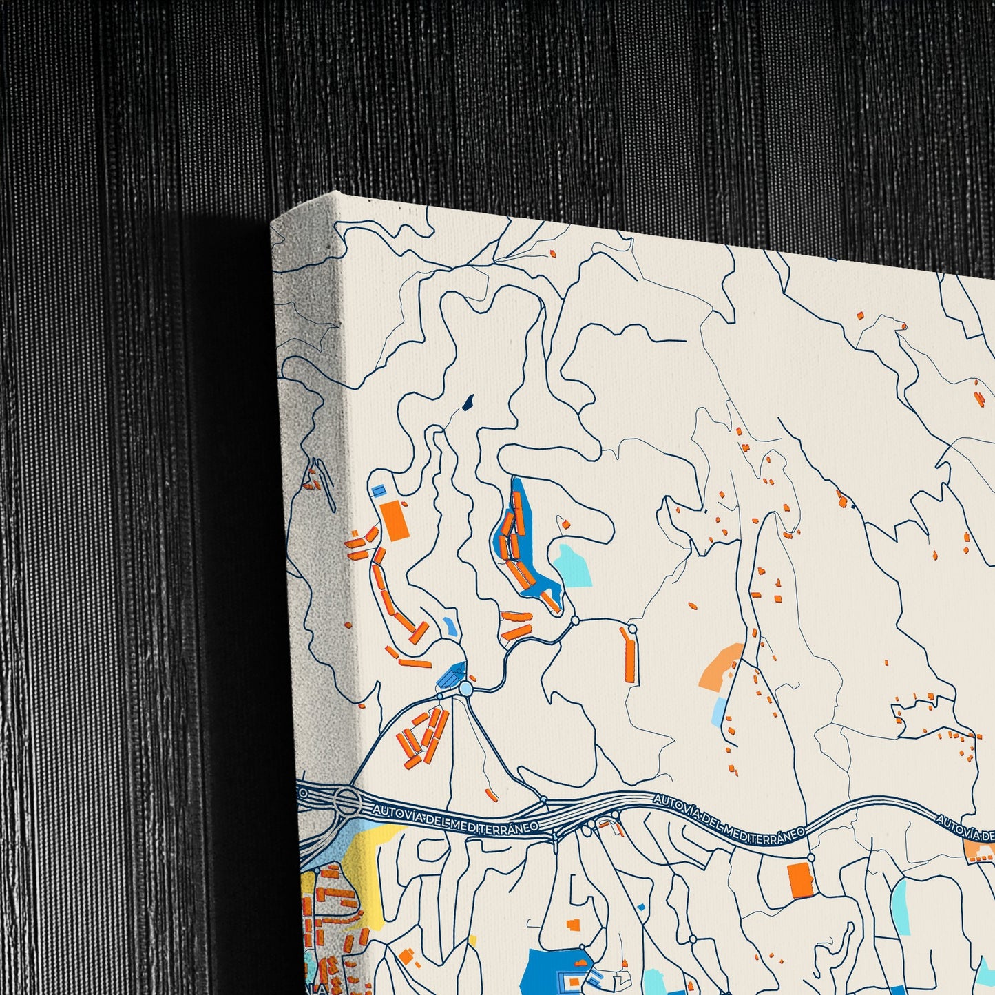 Rincón De La Victoria Spain Colorful City Map Canvas Print Detail