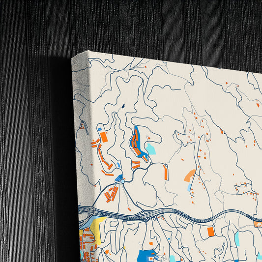 Rincón De La Victoria Spain Colorful City Map Canvas Print Detail