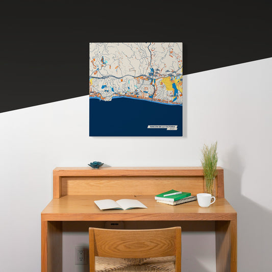 Rincón De La Victoria Spain Colorful City Map Canvas Print Scene