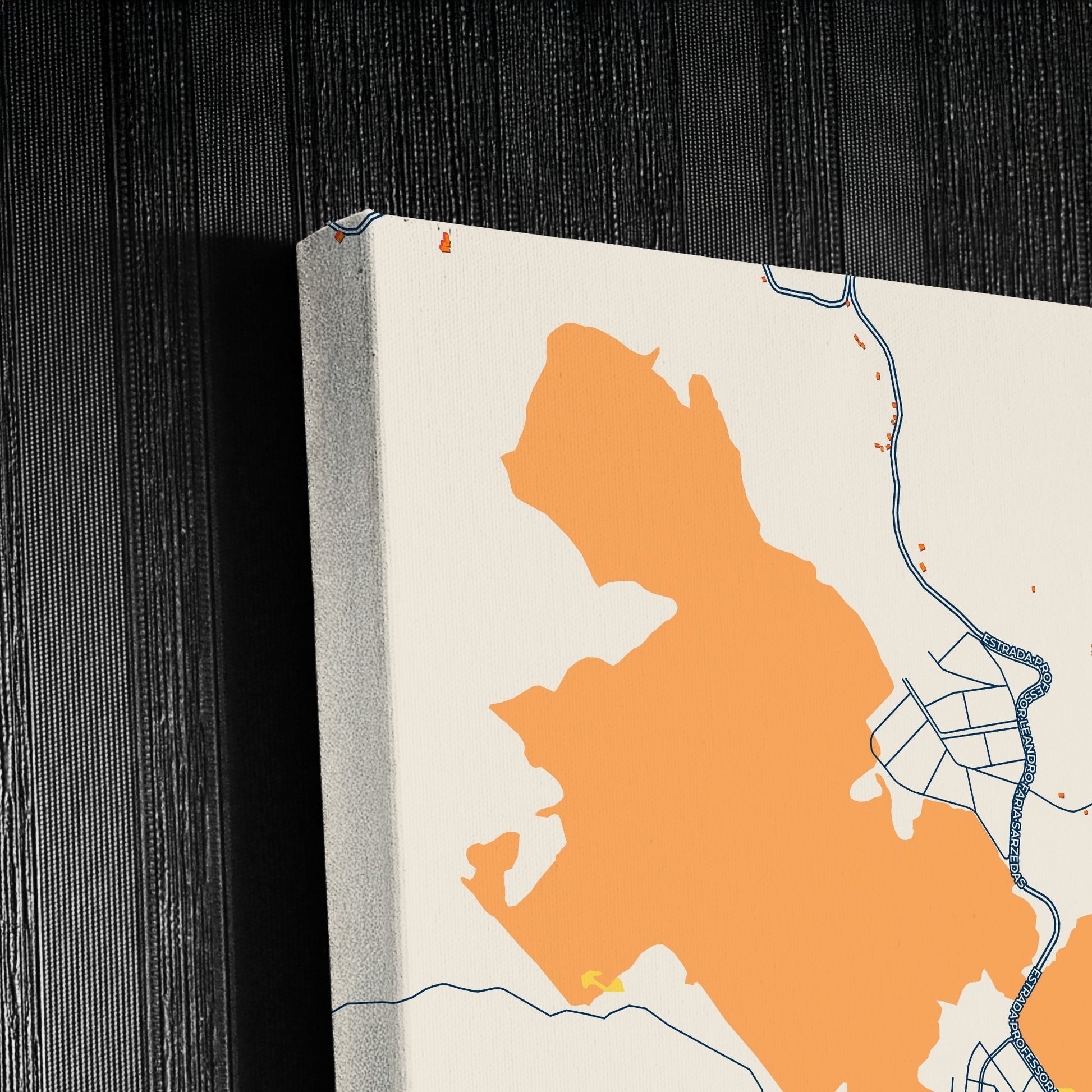 Rio Das Ostras Brazil Colorful City Map Canvas Print Detail