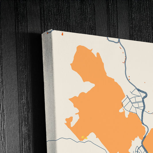 Rio Das Ostras Brazil Colorful City Map Canvas Print Detail