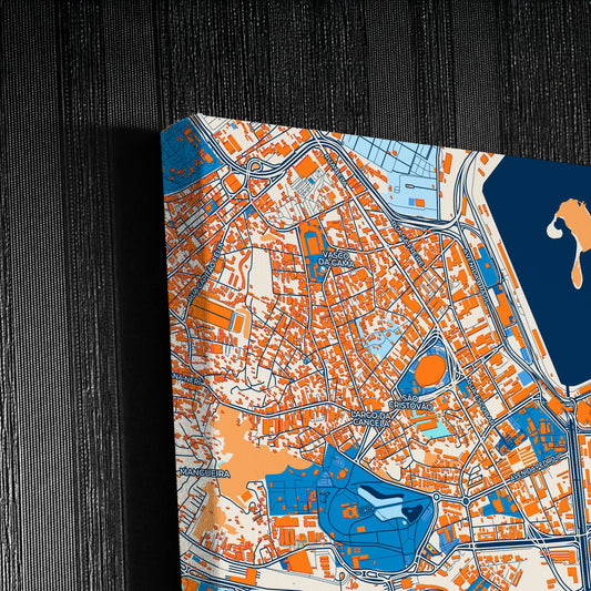 Rio De Janeiro Brazil Colorful City Map Canvas Print Detail