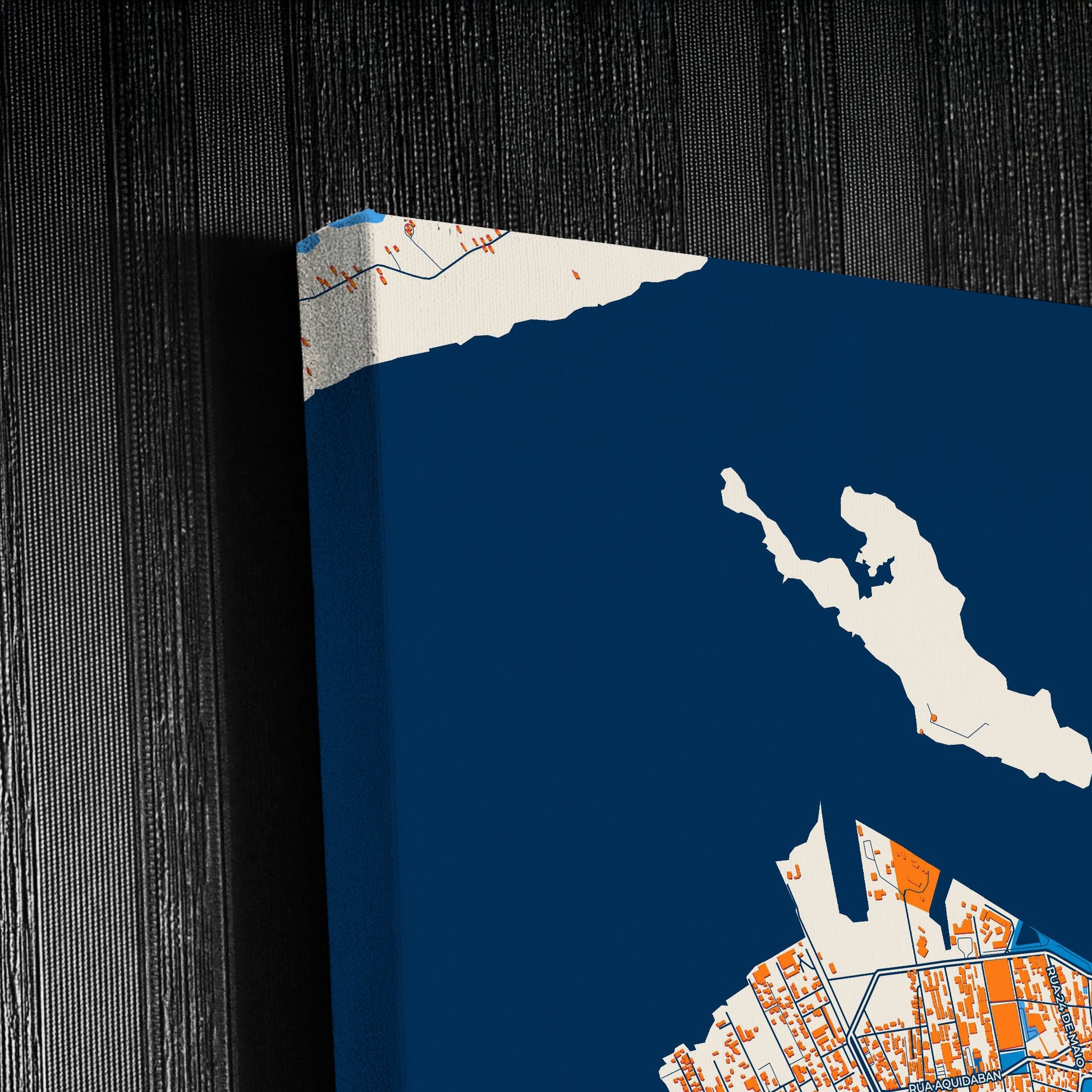 Rio Grande Brazil Colorful City Map Canvas Print Detail