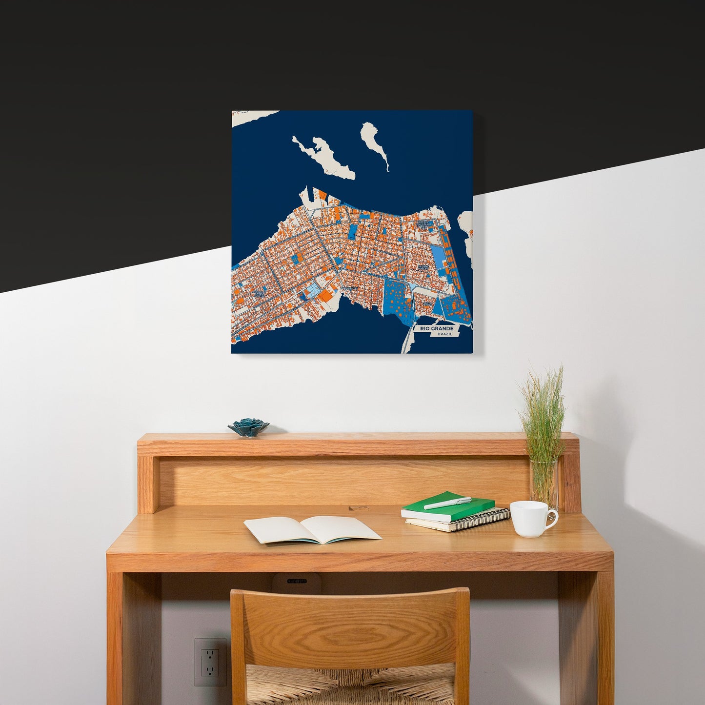 Rio Grande Brazil Colorful City Map Canvas Print Scene