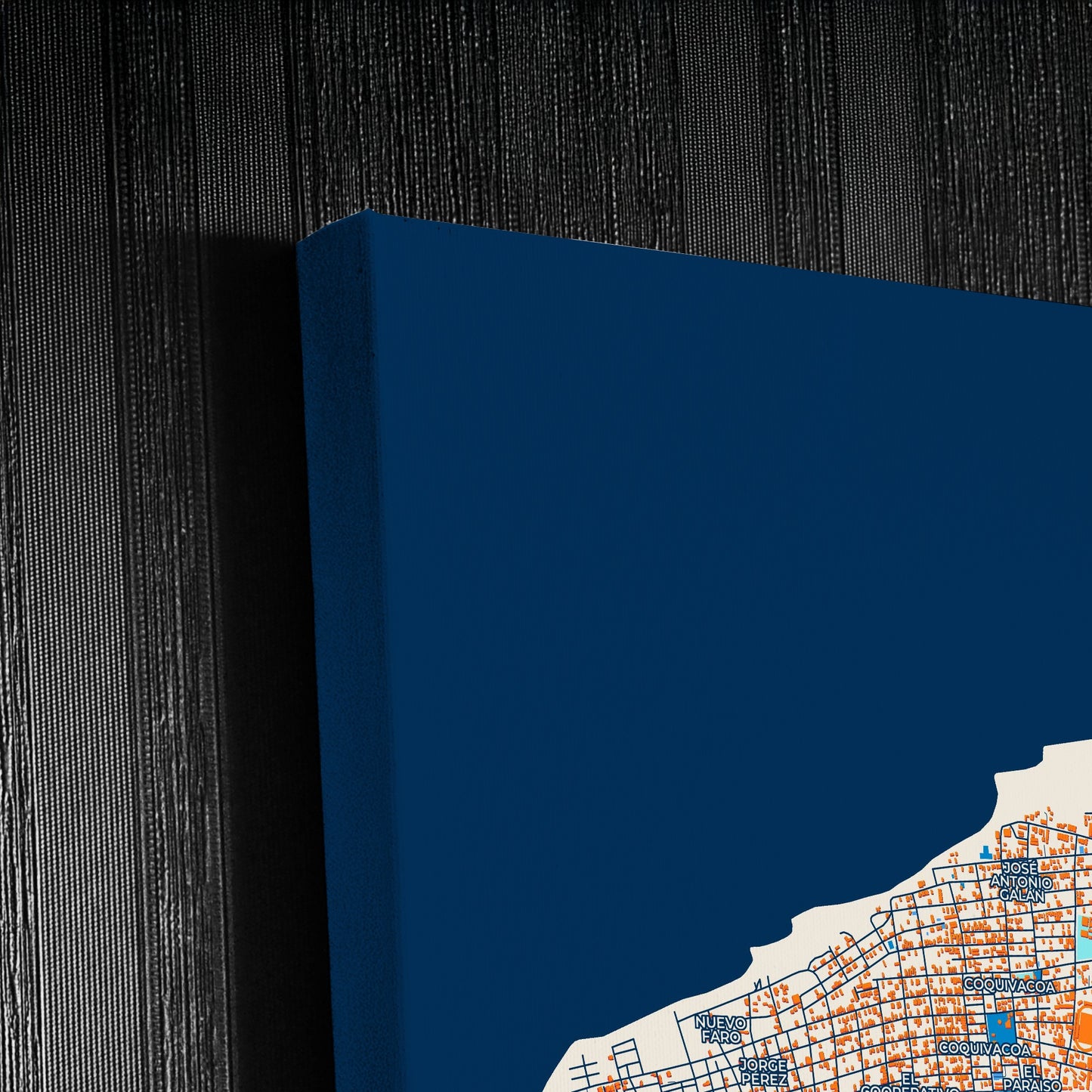 Riohacha Colombia Colorful City Map Canvas Print Detail