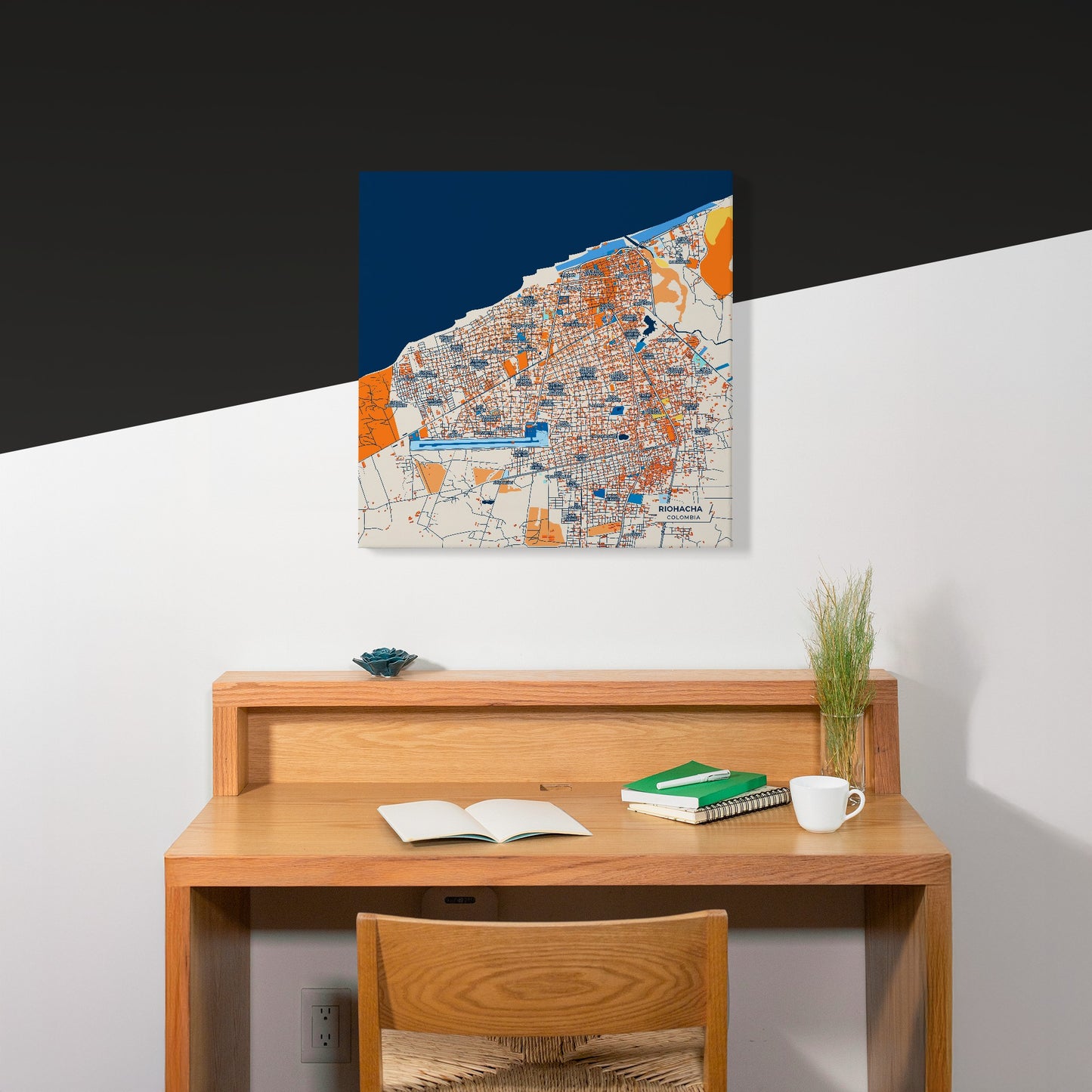 Riohacha Colombia Colorful City Map Canvas Print Scene