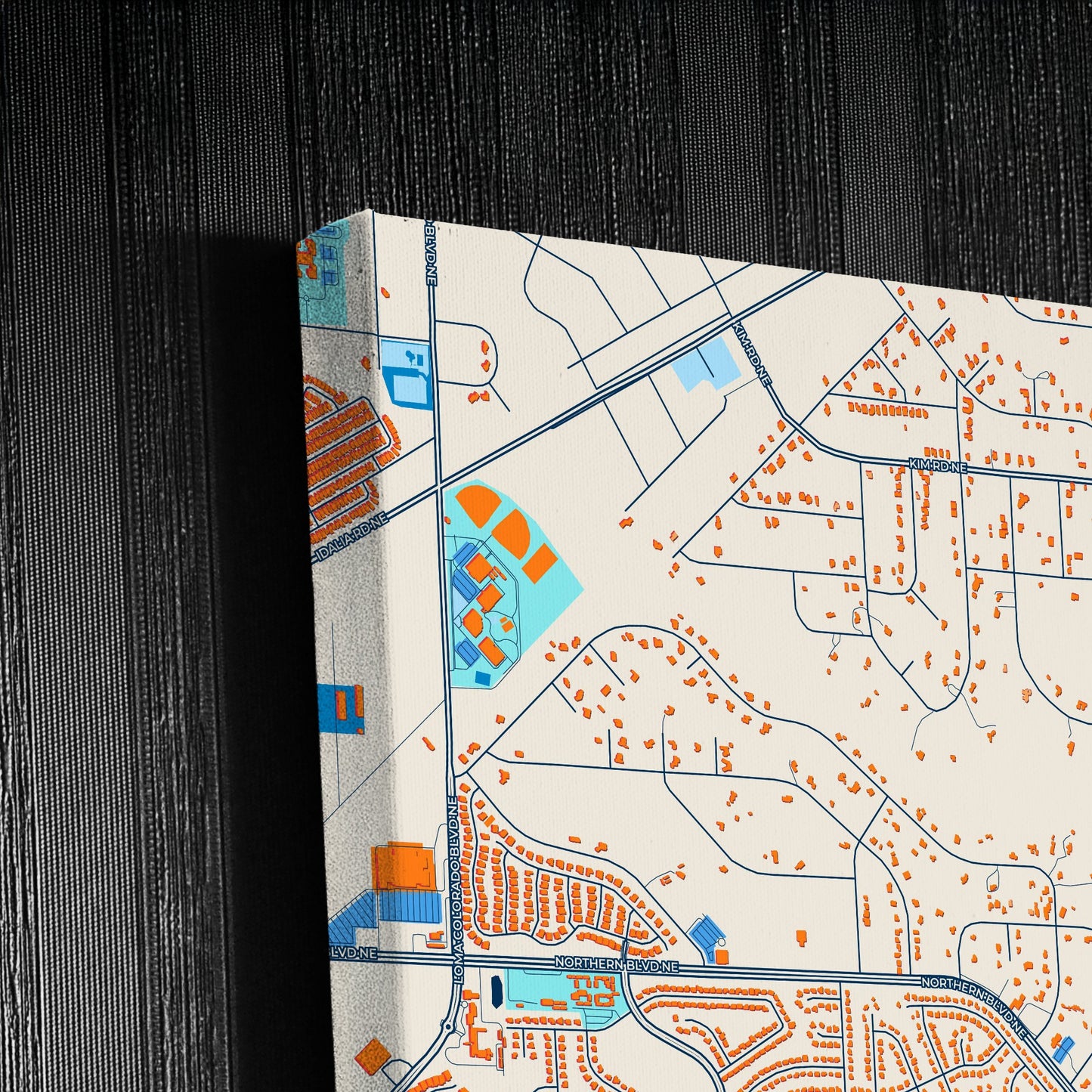 Rio Rancho New Mexico Colorful City Map Canvas Print Detail