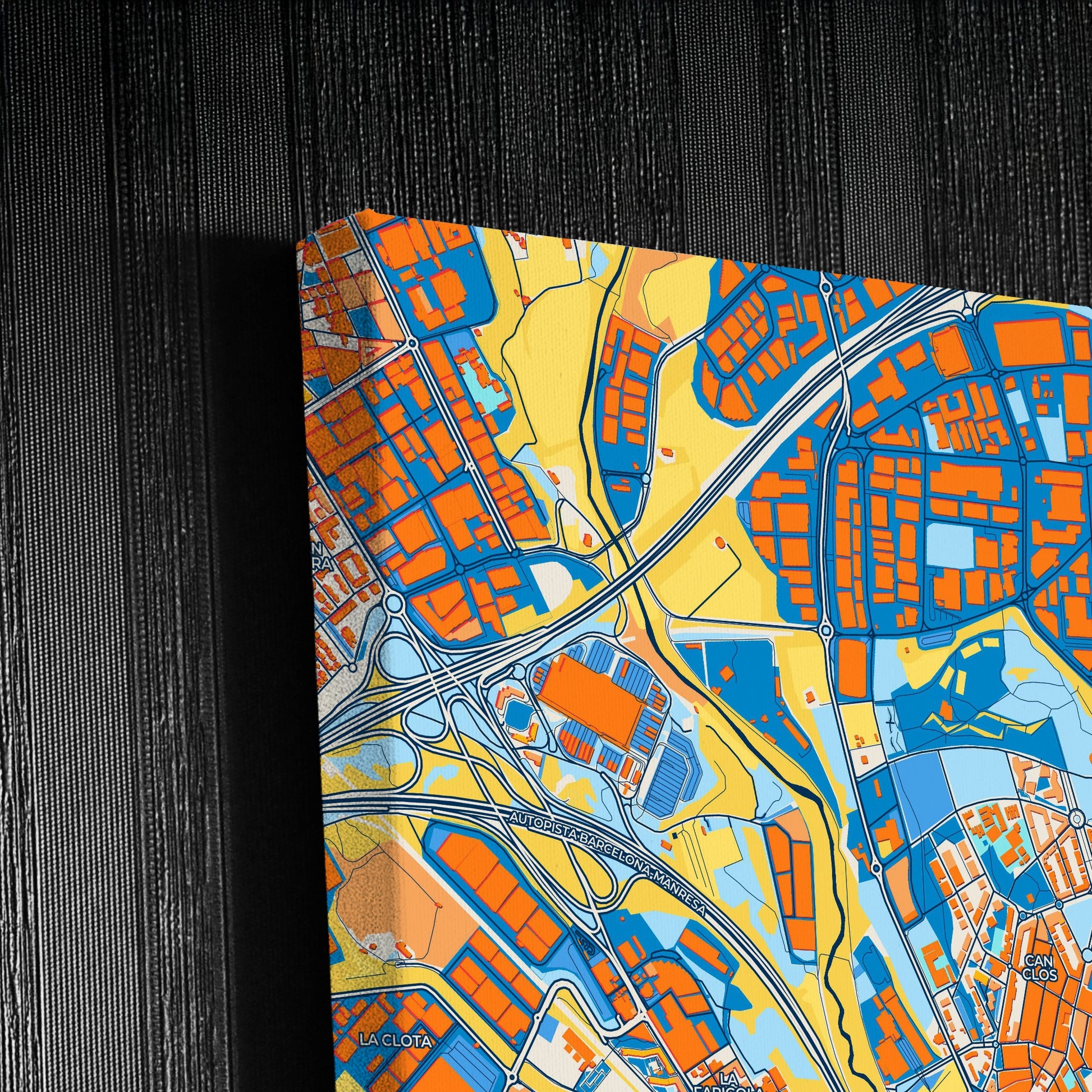 Ripollet Spain Colorful City Map Canvas Print Detail