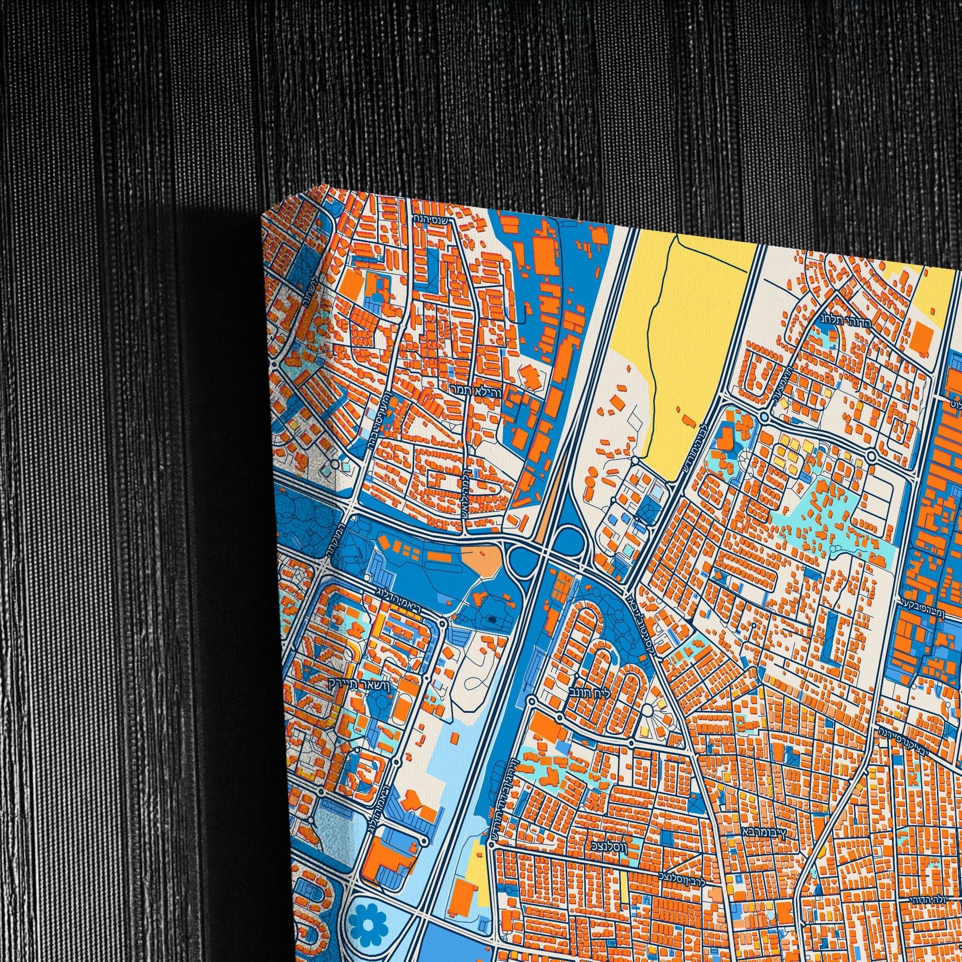 Rishon Lezion Israel Colorful City Map Canvas Print Detail