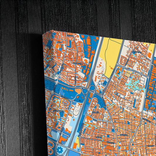 Rishon Lezion Israel Colorful City Map Canvas Print Detail
