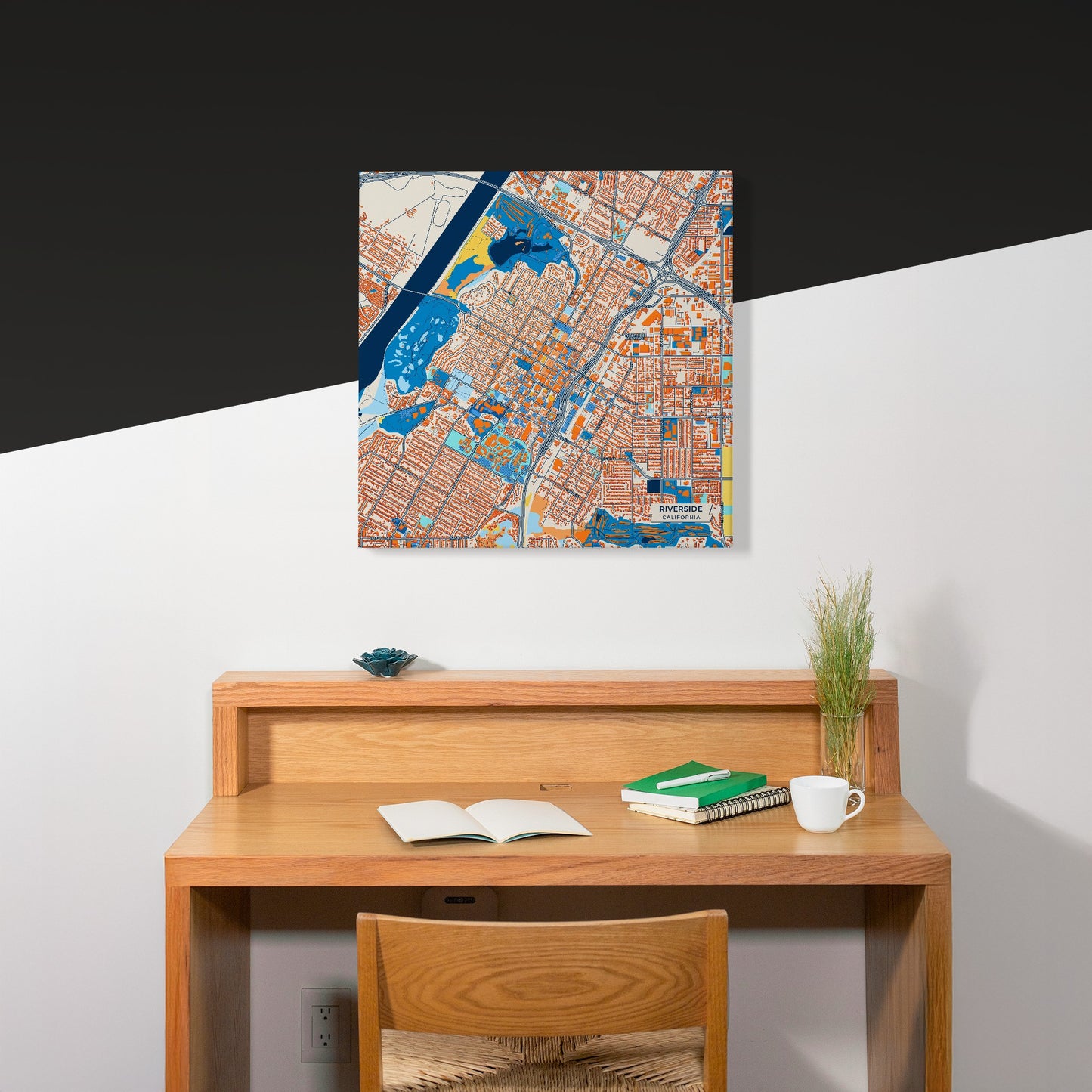 Riverside California Colorful City Map Canvas Print Scene