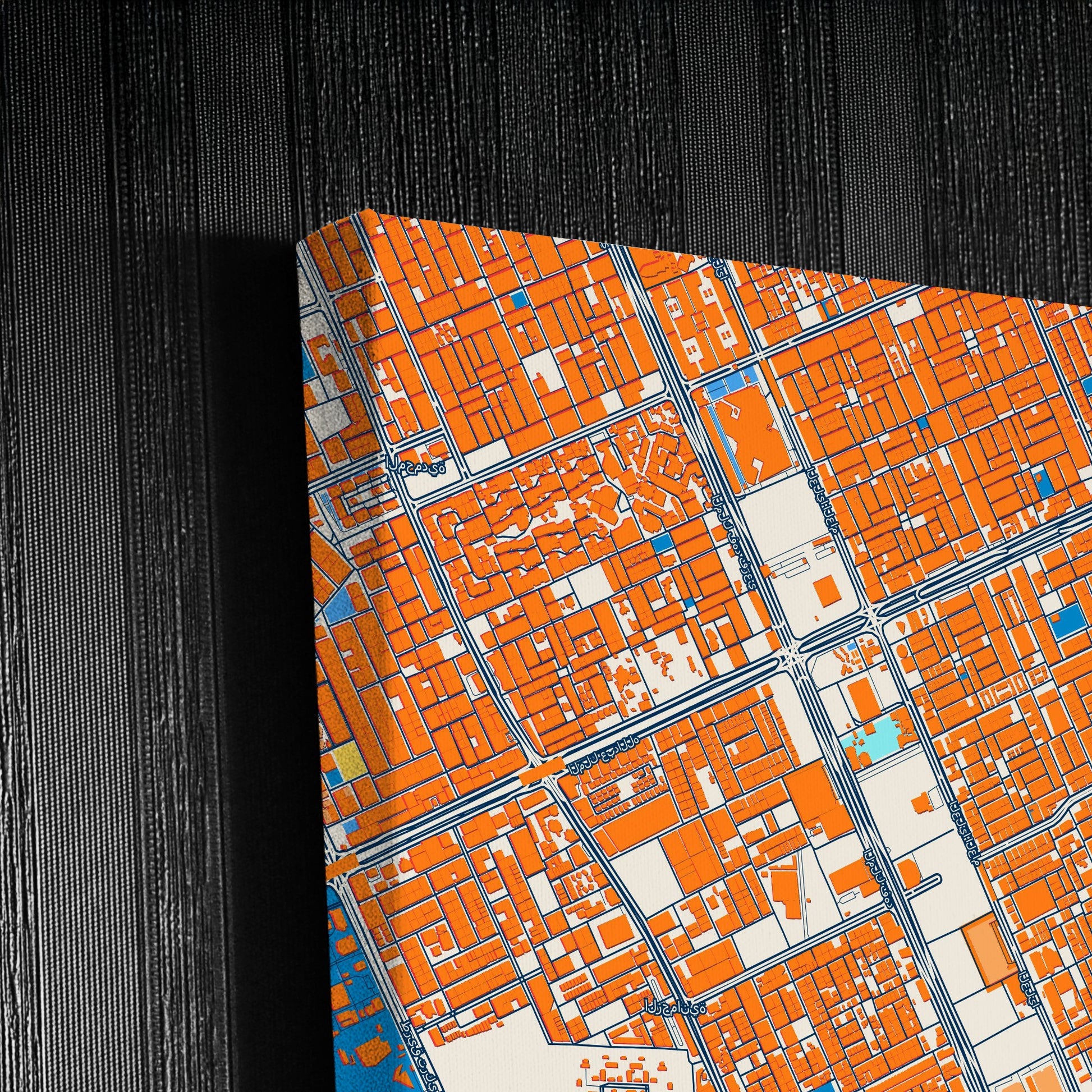 Riyadh Saudi Arabia Colorful City Map Canvas Print Detail
