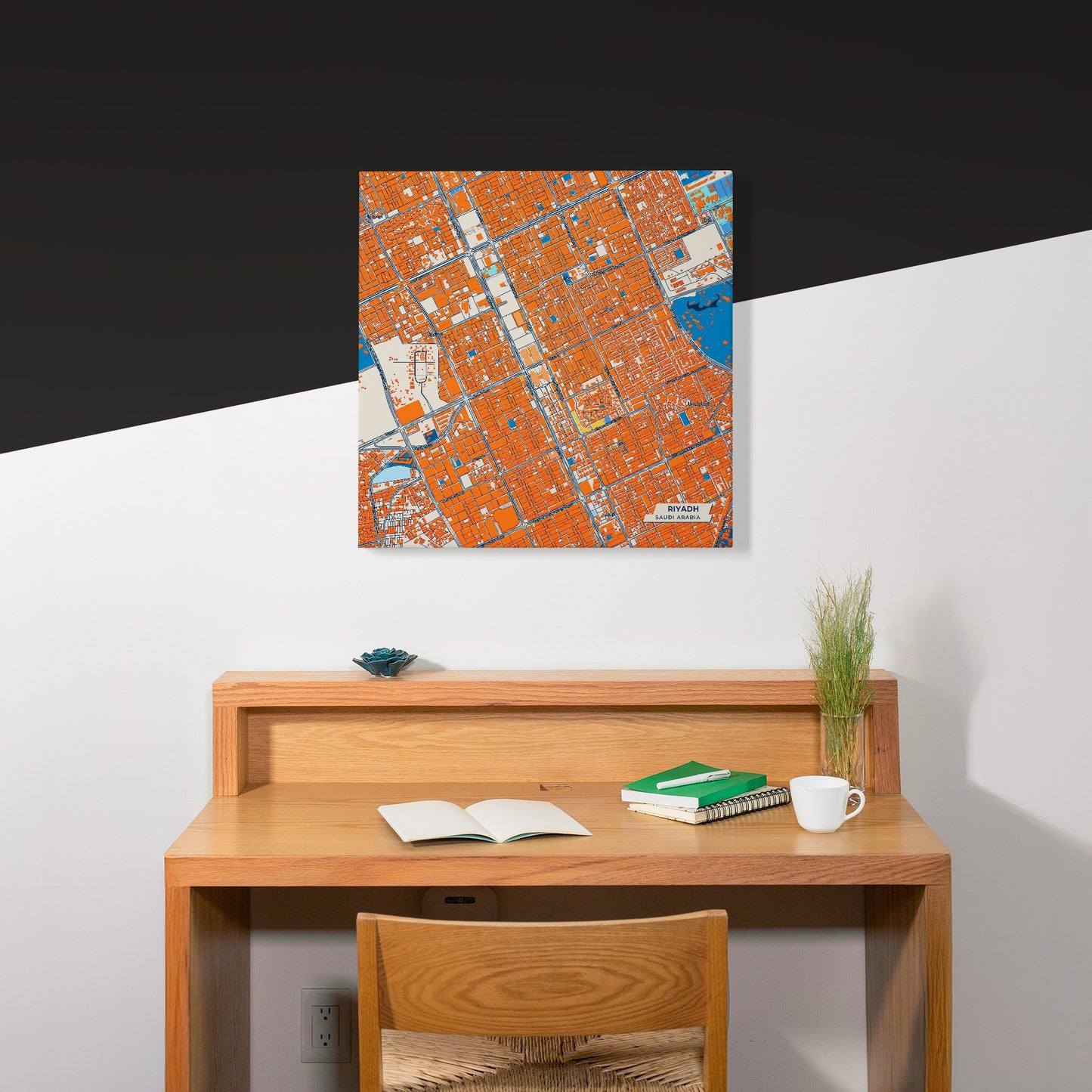 Riyadh Saudi Arabia Colorful City Map Canvas Print Scene