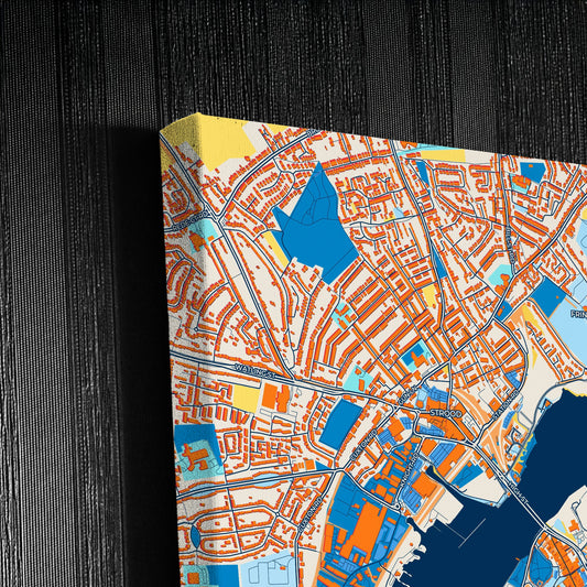 Rochester England Colorful City Map Canvas Print Detail