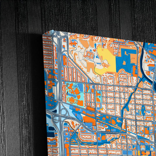 Rochester Minnesota Colorful City Map Canvas Print Detail