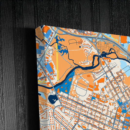 Rocky Mount North Carolina Colorful City Map Canvas Print Detail