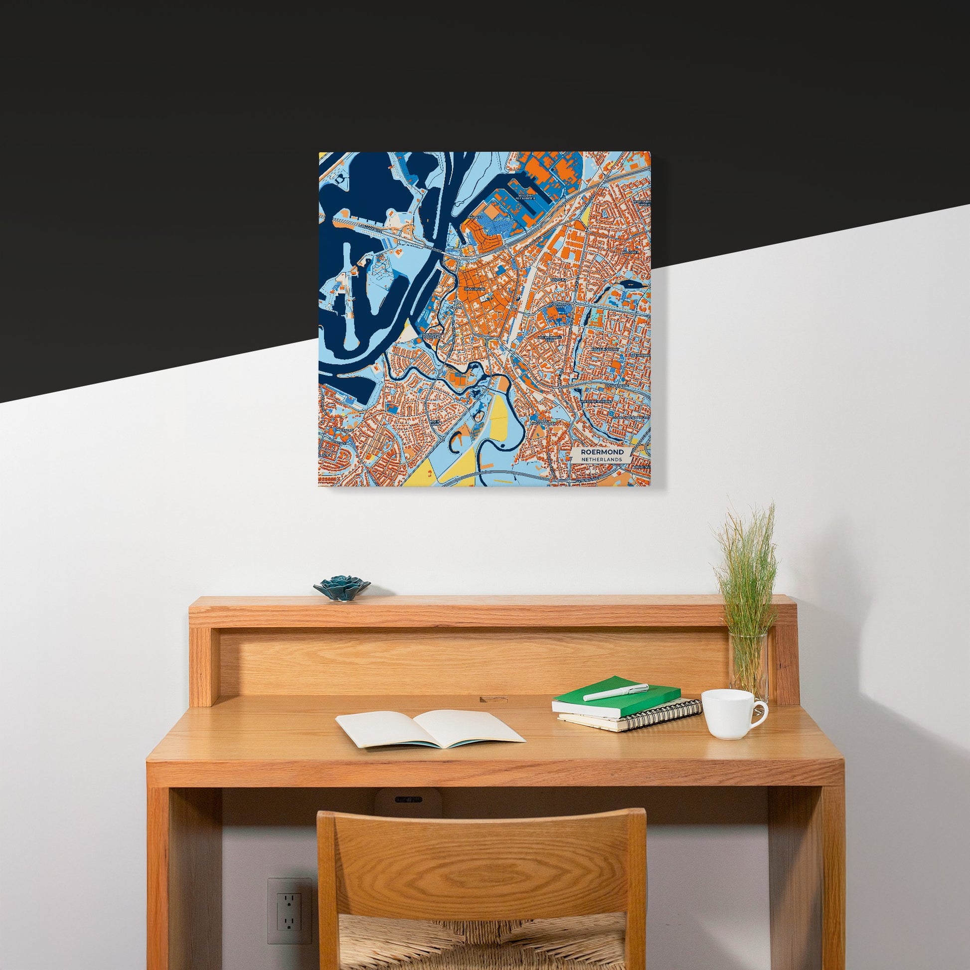 Roermond Netherlands Colorful City Map Canvas Print Scene