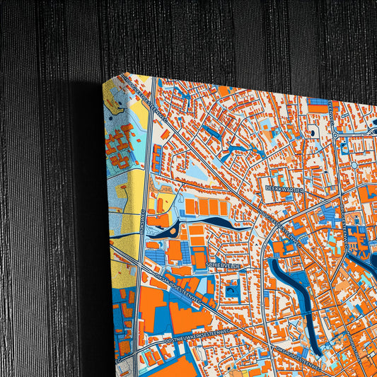Roeselare  Belgium Colorful City Map Canvas Print Detail
