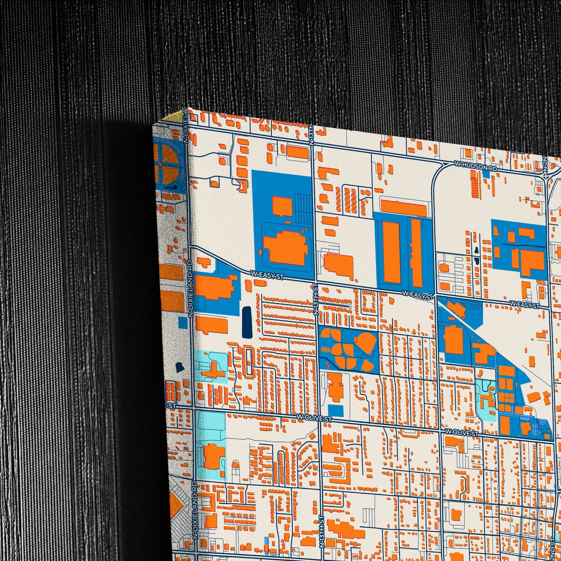 Rogers Arkansas Colorful City Map Canvas Print Detail