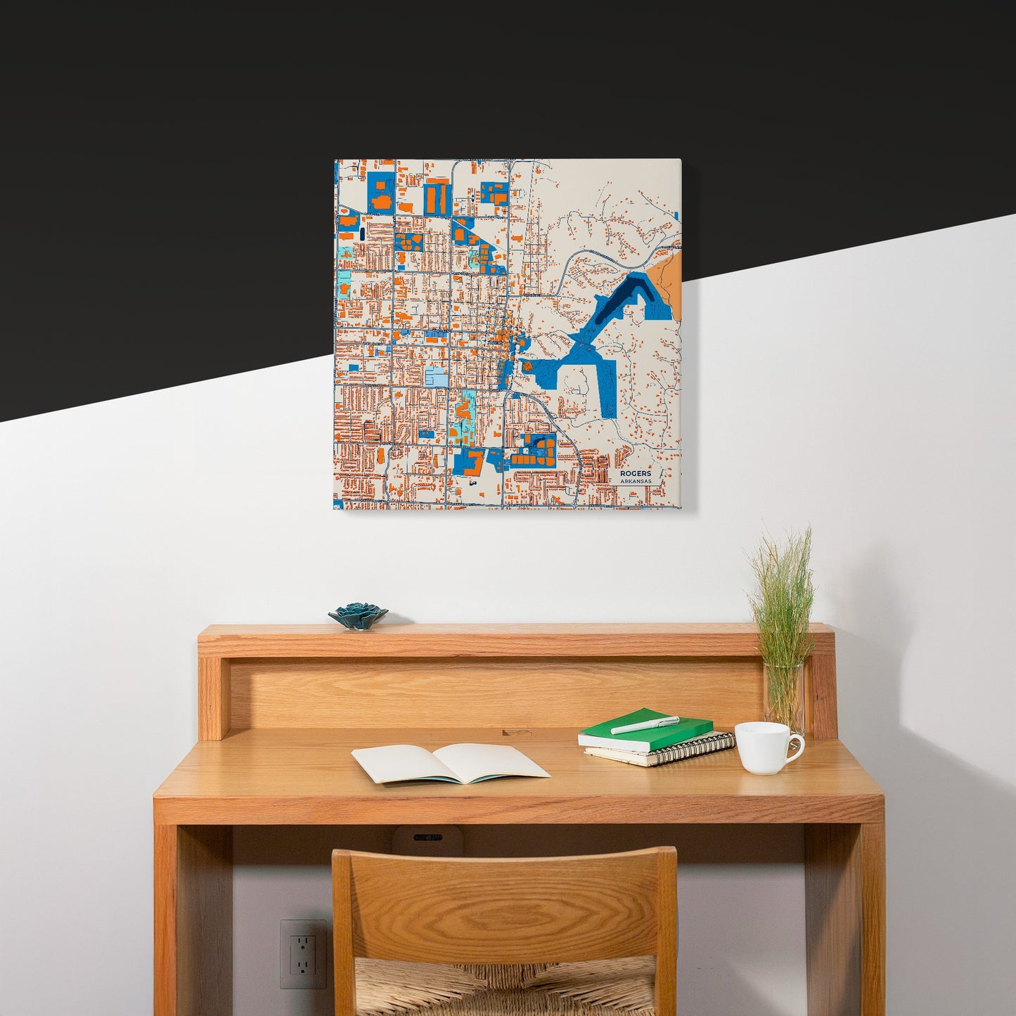 Rogers Arkansas Colorful City Map Canvas Print Scene