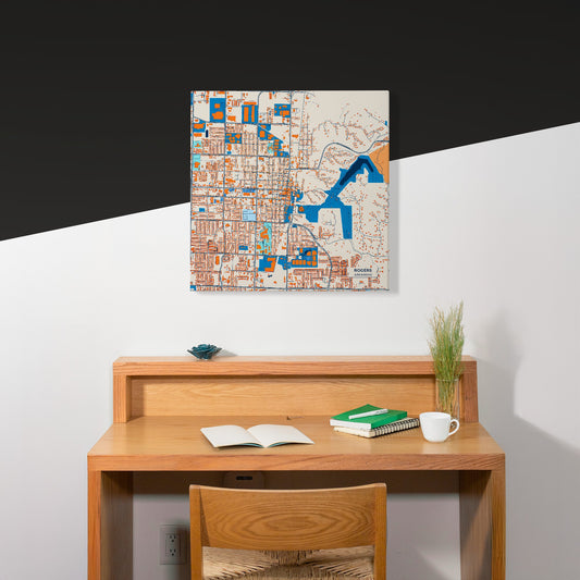 Rogers Arkansas Colorful City Map Canvas Print Scene