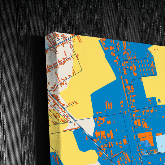 Roman Romania Colorful City Map Canvas Print Detail