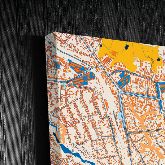 Ромни Ukraine Colorful City Map Canvas Print Detail