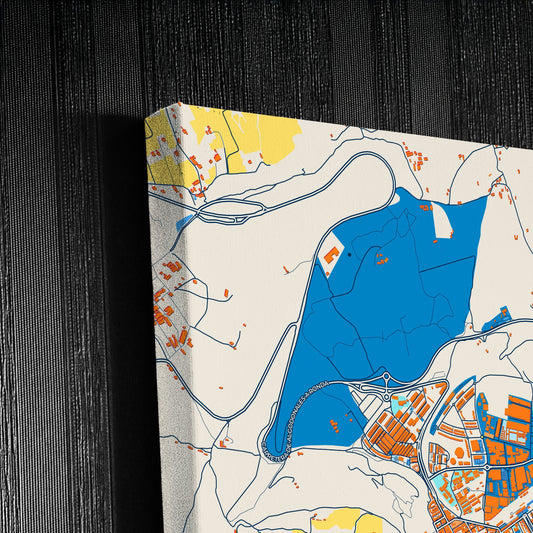 Ronda Spain Colorful City Map Canvas Print Detail
