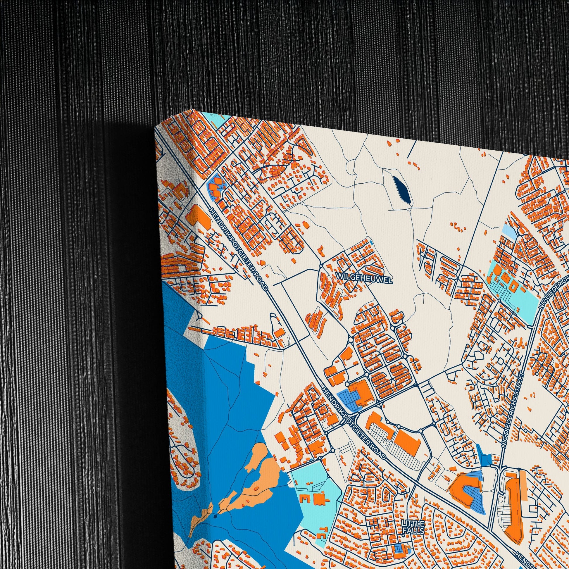 Roodepoort South Africa Colorful City Map Canvas Print Detail