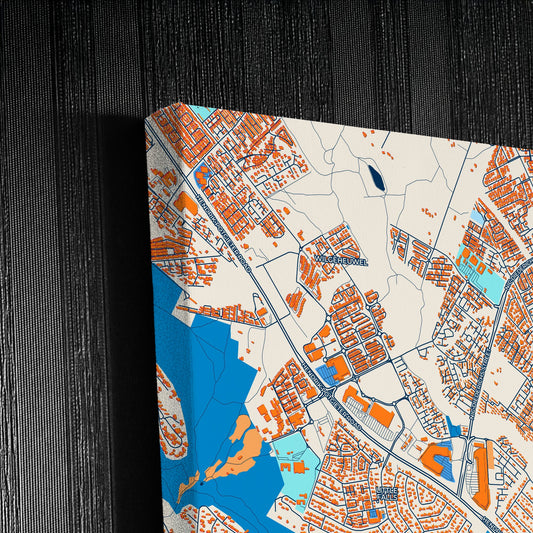 Roodepoort South Africa Colorful City Map Canvas Print Detail