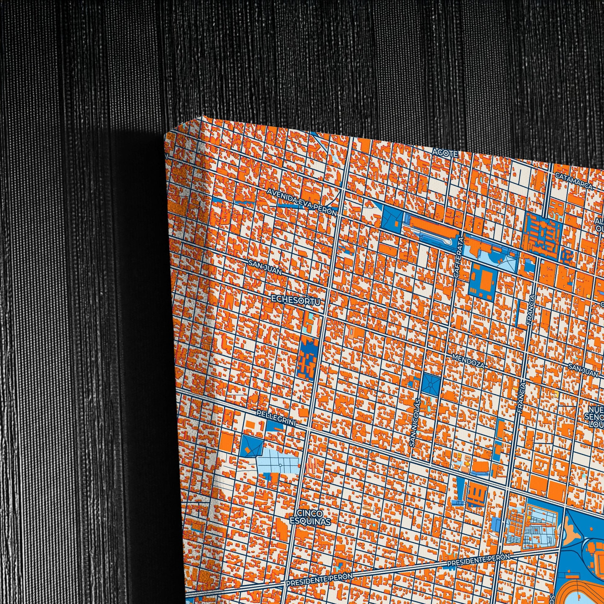 Rosario Argentina Colorful City Map Canvas Print Detail