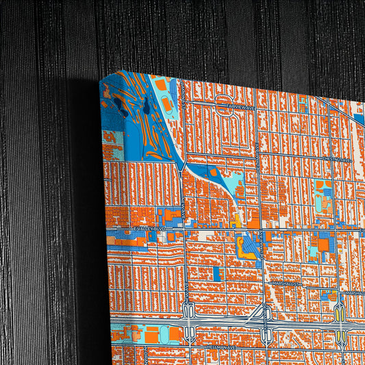 Rosemead California Colorful City Map Canvas Print Detail