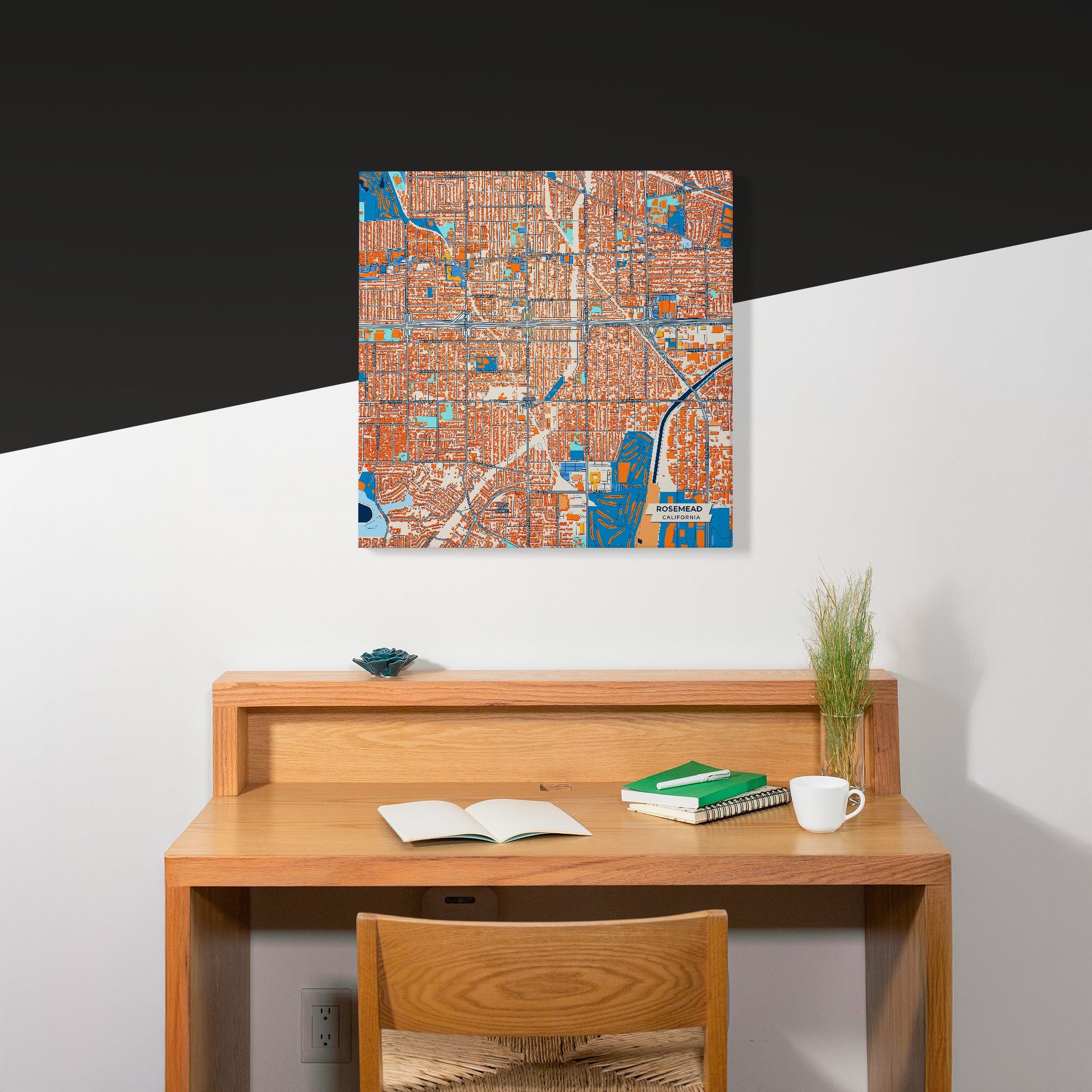 Rosemead California Colorful City Map Canvas Print Scene