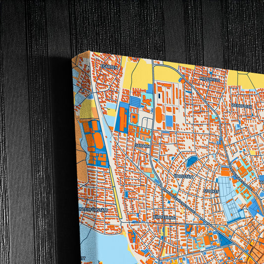 Rosenheim Germany Colorful City Map Canvas Print Detail