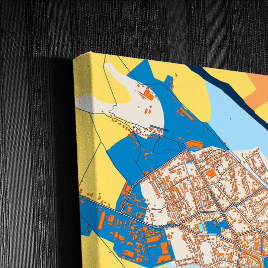Roșiorii De Vede Romania Colorful City Map Canvas Print Detail