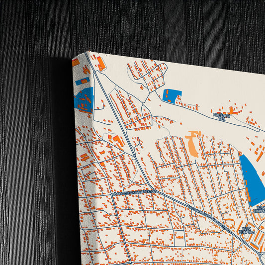 Рославль Russia Colorful City Map Canvas Print Detail