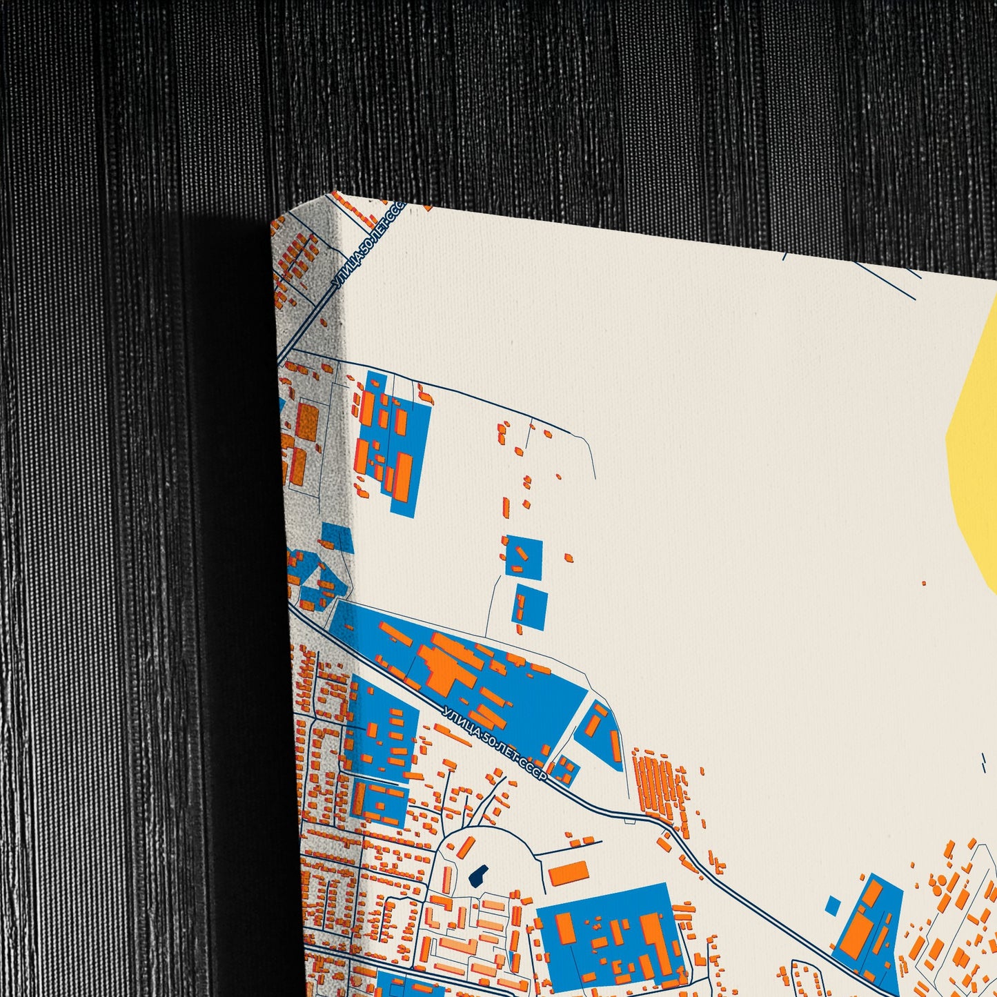 Россошь Russia Colorful City Map Canvas Print Detail