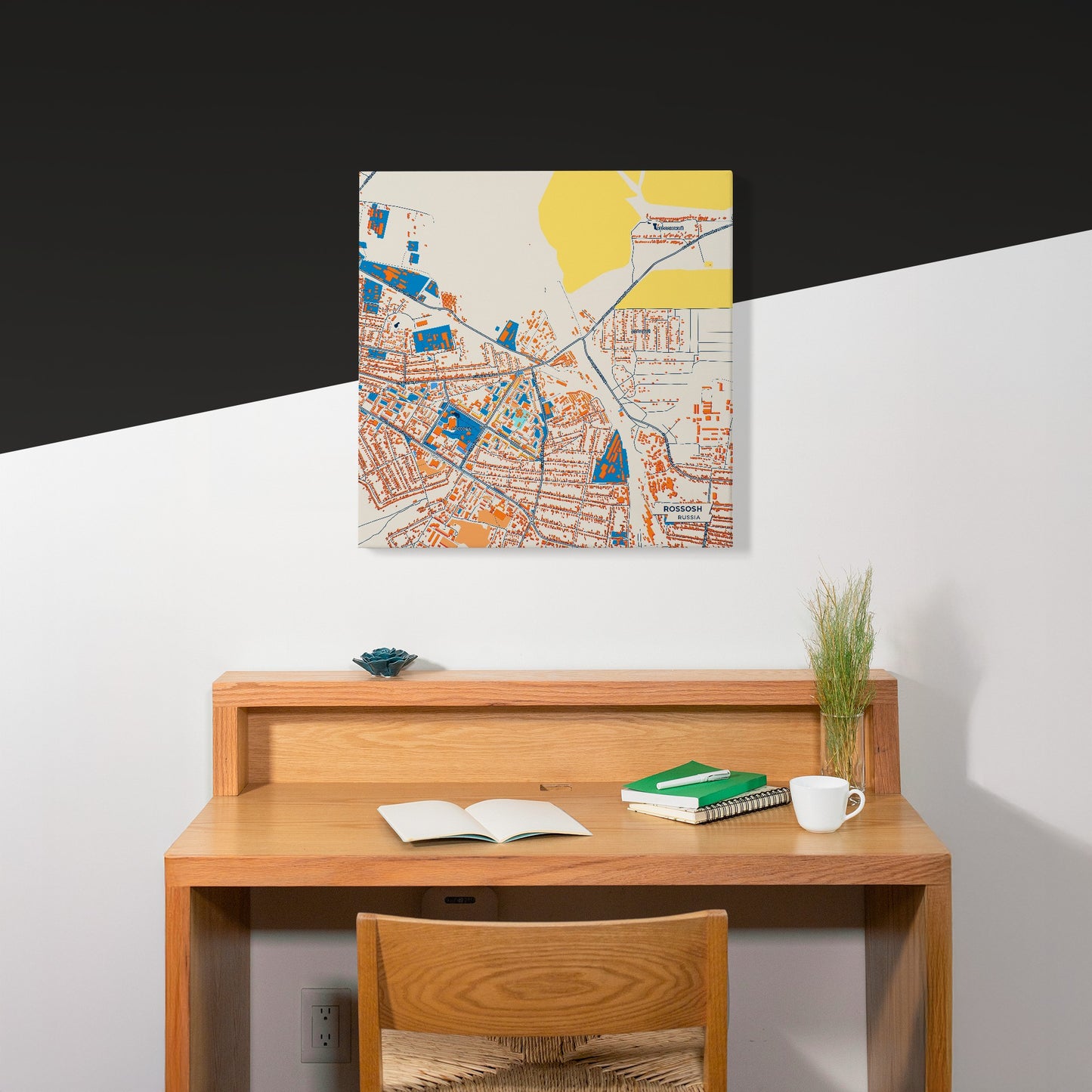 Россошь Russia Colorful City Map Canvas Print Scene